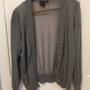 Takeout - grey cardigan with sheer back